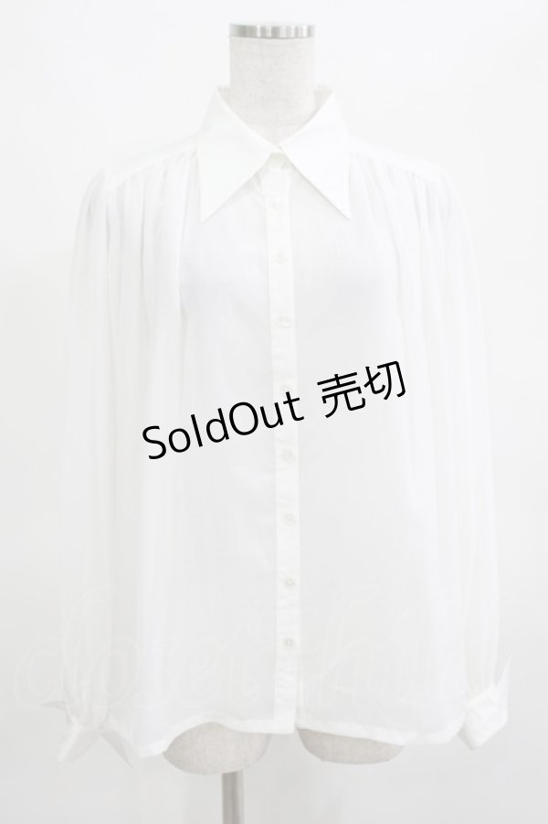 画像1: EXCENTRIQUE / シフォン・ボウ付きブラウス  白 H-25-03-15-065-EL-BL-KB-ZH (1)