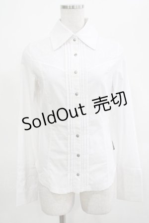 画像: Ozz Croce / 刺繍ピンタックブラウス  白 H-25-03-15-067-OO-BL-KB-ZH