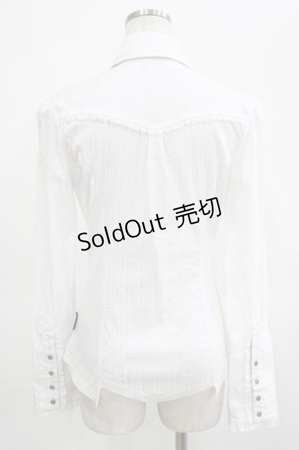 画像3: Ozz oneste / 薔薇刺繍タイ付ブラウス  白 H-25-03-15-068-OO-BL-KB-ZH (3)