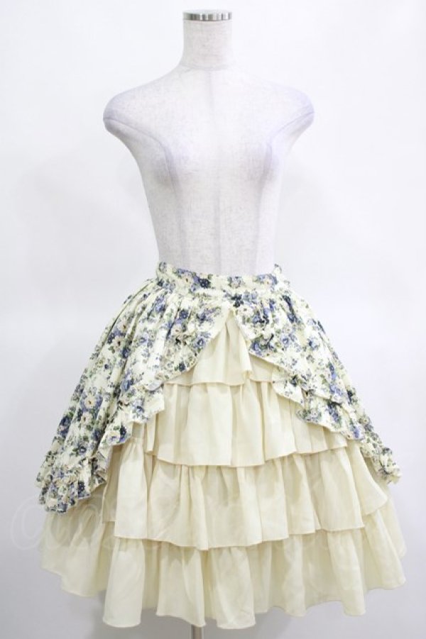 画像1: ATELIER PIERROT / フロントバッスル・ガーデンスカート  オフ H-25-03-15-009-EL-SK-KB-ZH (1)