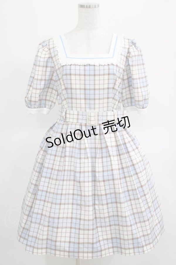 画像1: MILK / GIRL POPSワンピース  サックスチェック H-25-03-15-010-ML-OP-KB-ZH (1)