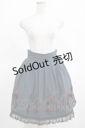 画像: BPN / サーカス刺繍スカート  青 H-25-03-15-022-GO-SK-KB-ZH