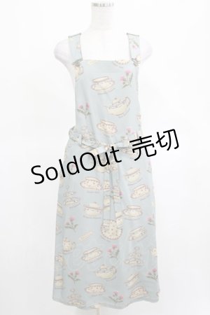画像: Jane Marple / Tea for twoサロペットスカート  ブルーグレー H-25-03-15-025-JM-OP-KB-ZH