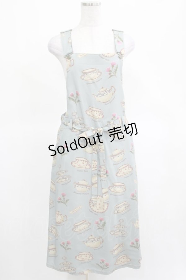 画像1: Jane Marple / Tea for twoサロペットスカート  ブルーグレー H-25-03-15-025-JM-OP-KB-ZH (1)
