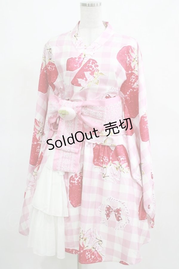 画像1: To Alice / いちご姫浴衣セット M ピンク H-25-03-16-1001-LO-OP-NS-ZH (1)