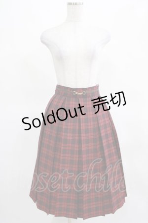画像: F&A / チェーンビット使いチェックプリーツスカート Free RED H-25-03-16-1028-LO-SK-NS-ZH