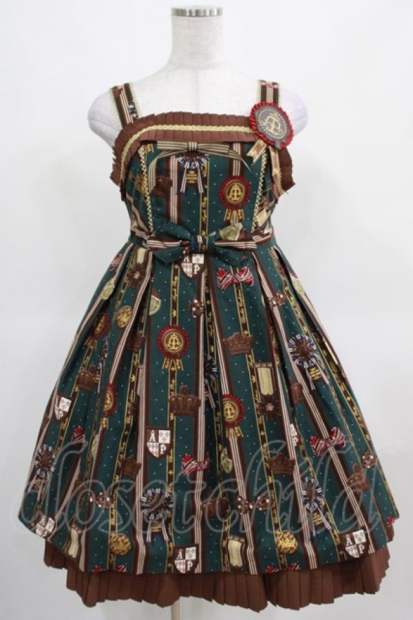 画像1: Angelic Pretty / Chocolate Rosetteジャンパースカート Free グリーン H-25-03-16-1003-AP-OP-NS-ZH (1)