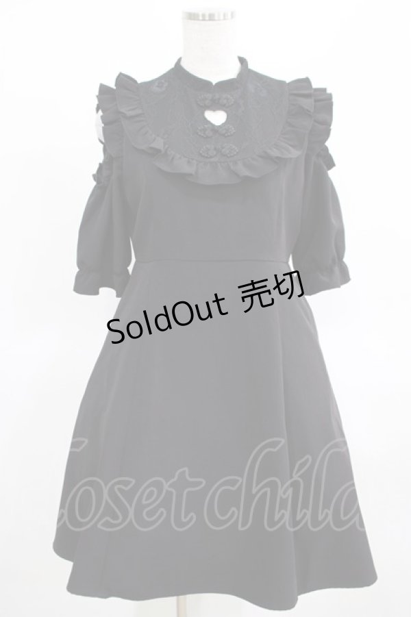 画像1: DearMyLove / レースチャイナデザインワンピース M ブラック H-25-03-16-1033-EL-OP-NS-ZH (1)