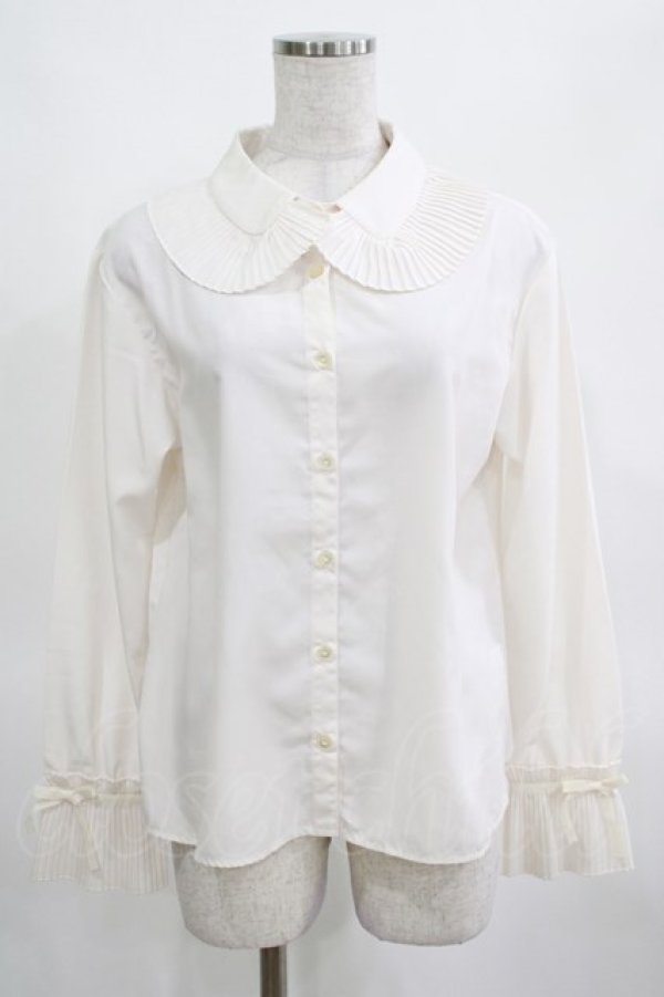 画像1: Melody BasKet / Pleatsfrill Blouse Free オフ H-25-03-16-1042-LO-BL-NS-ZH (1)