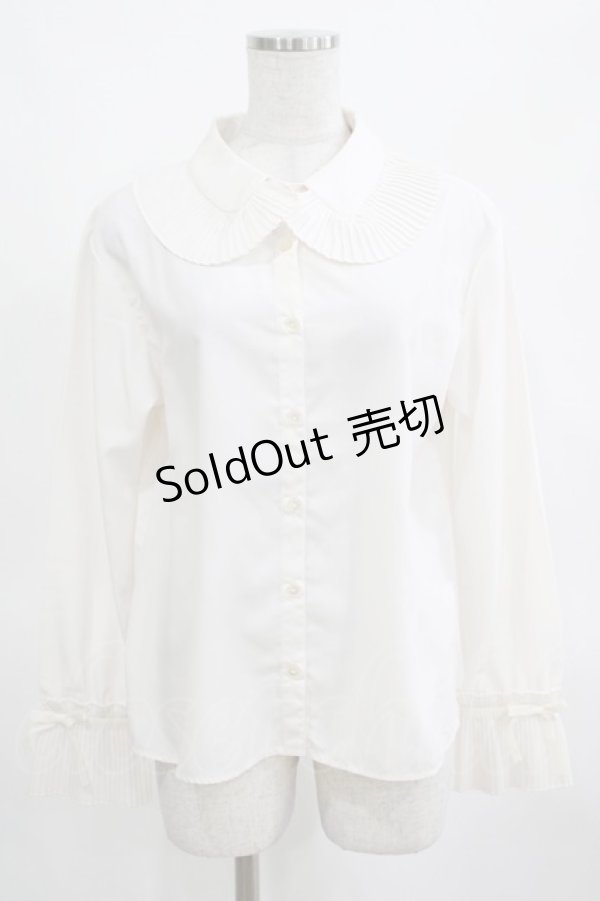 画像1: Melody BasKet / Pleatsfrill Blouse Free オフ H-25-03-16-1042-LO-BL-NS-ZH (1)