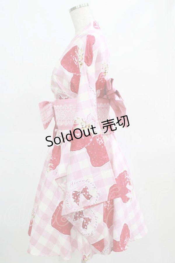 画像2: To Alice / いちご姫浴衣セット M ピンク H-25-03-16-1001-LO-OP-NS-ZH (2)