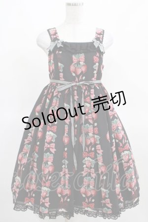 画像: Angelic Pretty / Strawberry Dollジャンパースカート Free ブラック H-25-03-16-1005-AP-OP-NS-ZH