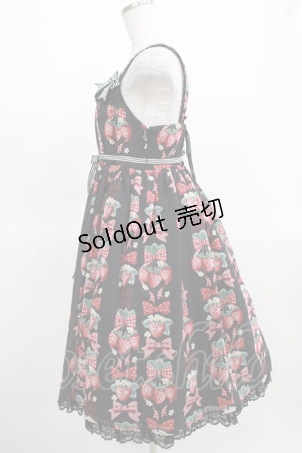 画像2: Angelic Pretty / Strawberry Dollジャンパースカート Free ブラック H-25-03-16-1005-AP-OP-NS-ZH (2)