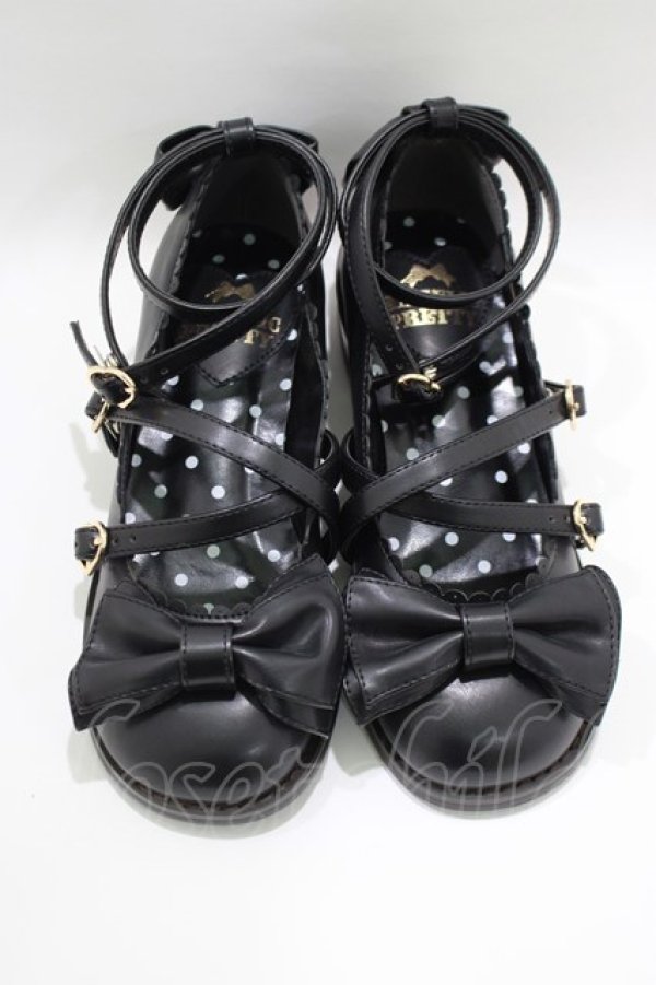 画像1: Angelic Pretty / Tea Partyシューズ S ブラック H-25-03-16-1080-AP-SH-NS-ZH (1)