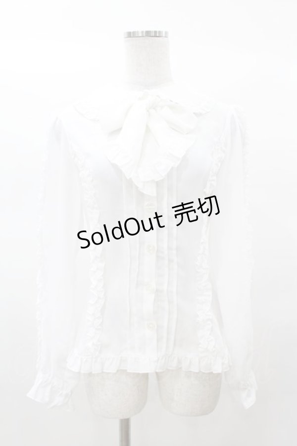 画像1: metamorphose / ボウタイ付きブラウス Free オフ H-25-03-16-057-ME-BL-NS-ZH (1)