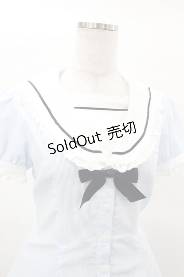 画像4: Innocent World / UVカットストライプセーラーワンピース Free サックス H-25-03-16-023-IW-OP-NS-ZH (4)