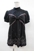 画像1: HONEY / ベビードール風ハイネックトップス  黒 H-25-03-17-1040-HN-TO-KB-ZH (1)