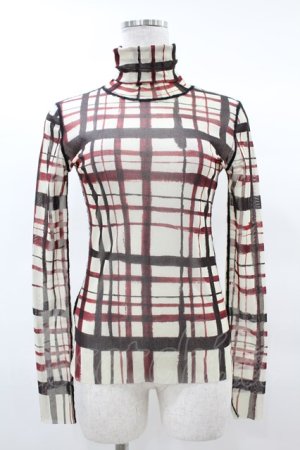 画像: Jean Paul GAULTIER / ランダムチェックネットトップス 40 オフ H-25-03-17-1012-GO-TO-KB-ZH
