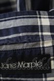 画像3: Jane Marple / フリルチェックシャツワンピース  ネイビー H-25-03-17-1021-JM-OP-KB-ZH (3)
