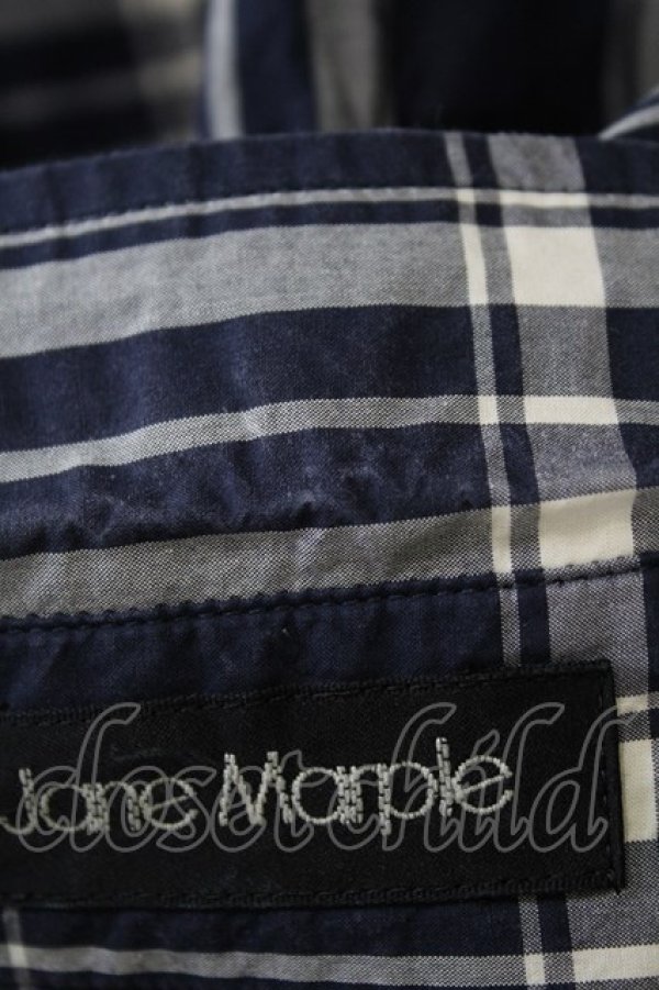 画像3: Jane Marple / フリルチェックシャツワンピース  ネイビー H-25-03-17-1021-JM-OP-KB-ZH (3)