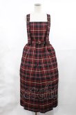 画像1: Jane Marple / British check salopette dress  black × red H-25-03-17-007-JM-OP-KB-ZH (1)