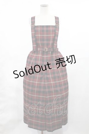 画像: Jane Marple / British check salopette dress  black × red H-25-03-17-007-JM-OP-KB-ZH