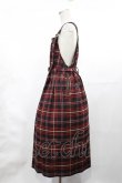画像2: Jane Marple / British check salopette dress  black × red H-25-03-17-007-JM-OP-KB-ZH (2)