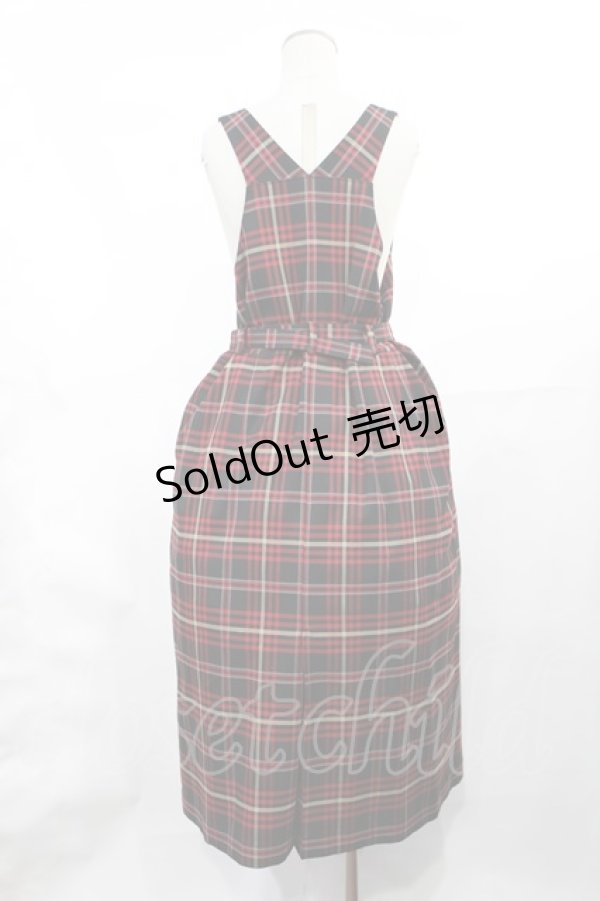 画像3: Jane Marple / British check salopette dress  black × red H-25-03-17-007-JM-OP-KB-ZH (3)