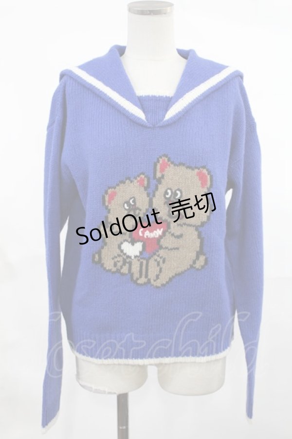 画像1: Candy Stripper / BEAR SAILOR KNIT  ブルー H-25-03-17-024-PU-TO-KB-ZT044 (1)