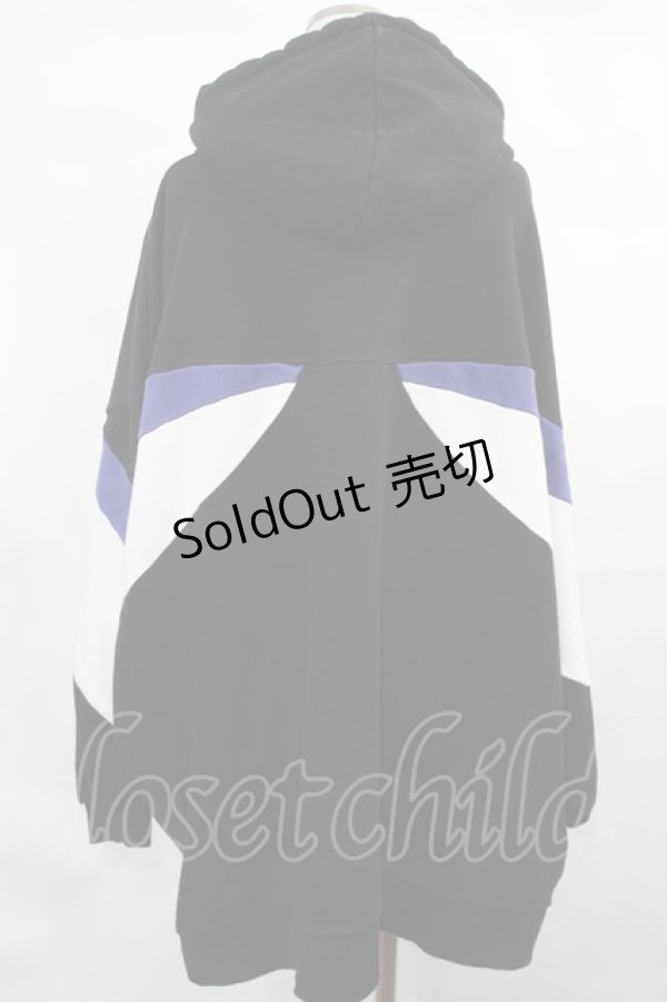 画像2: Candy Stripper / BRAVE DINOSAUR BICOLOR SWITCHED HOODIE  ブラック H-25-03-17-025-PU-TO-KB-ZH (2)