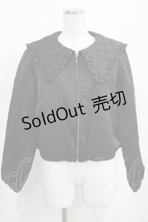 画像: axes femme POETIQUE / キルティングビッグ襟ブルゾン M ブラック H-25-03-18-037-AX-JA-NS-ZH