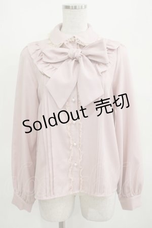 画像: Ank Rouge / ヨークフリルリボンタイブラウス M ピンク H-25-03-18-052-CA-BL-NS-ZH