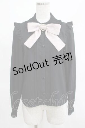 画像: DearMyLove / レース重ねハートリボンブラウス M ブラック H-25-03-18-065-EL-BL-NS-ZH