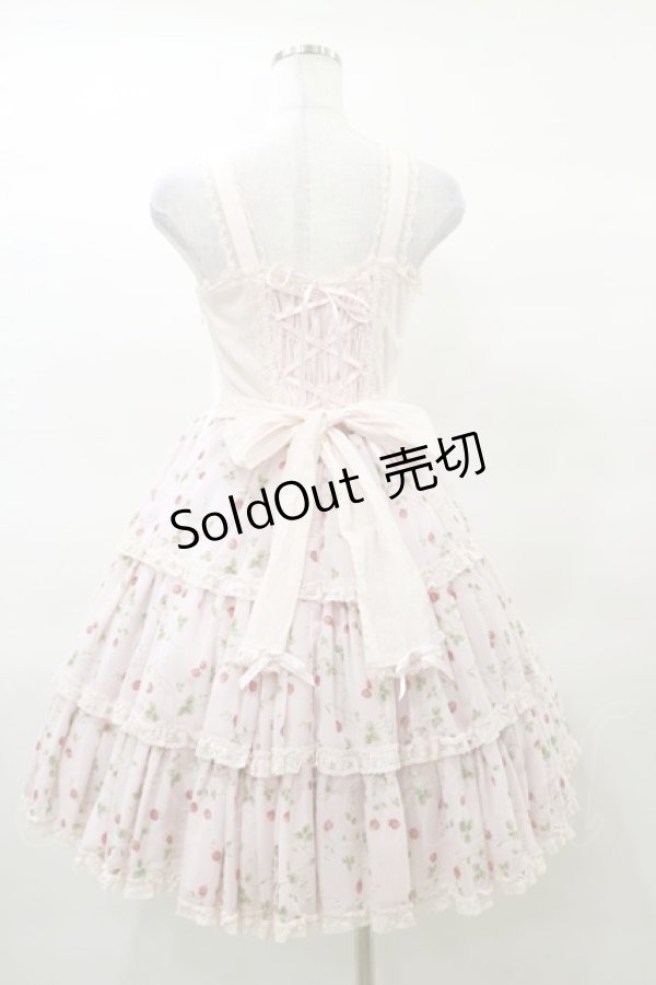 画像2: Angelic Pretty / いちごシフォン3段フリルジャンパースカート Free ピンク H-25-03-19-058-AP-OP-NS-ZH (2)