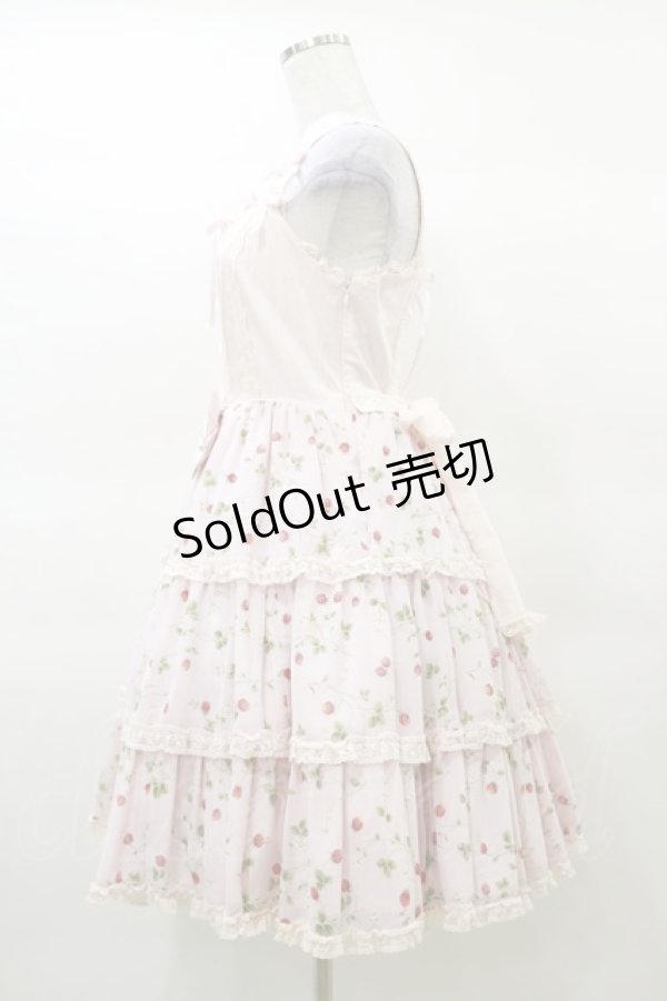 画像3: Angelic Pretty / いちごシフォン3段フリルジャンパースカート Free ピンク H-25-03-19-058-AP-OP-NS-ZH (3)