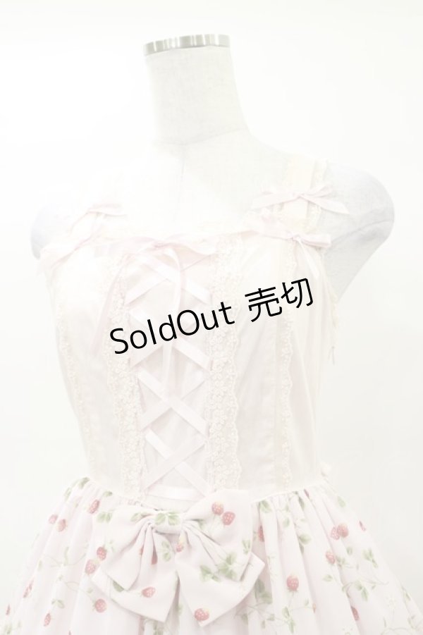 画像4: Angelic Pretty / いちごシフォン3段フリルジャンパースカート Free ピンク H-25-03-19-058-AP-OP-NS-ZH (4)