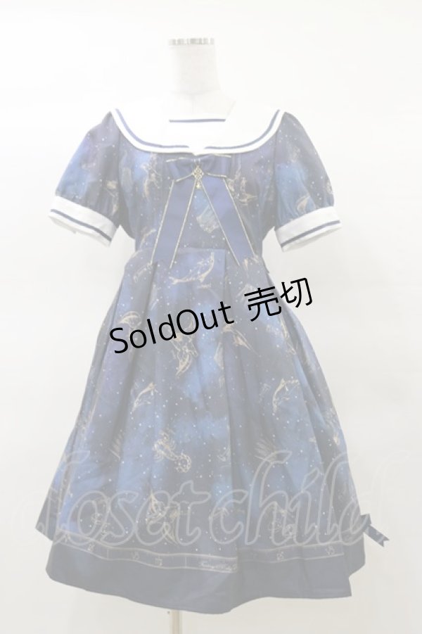 画像1: Amavel / Fantasy Milkywayワンピース Free ネイビー H-25-03-19-064-CA-OP-NS-ZH (1)