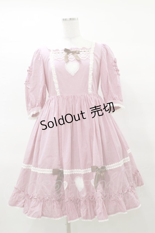 画像1: Angelic Pretty / Petit Gingham Heartワンピース Free レッド H-25-03-19-065-AP-OP-NS-ZH (1)