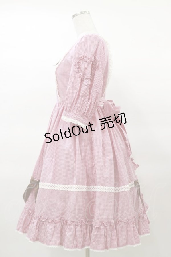 画像3: Angelic Pretty / Petit Gingham Heartワンピース Free レッド H-25-03-19-065-AP-OP-NS-ZH (3)