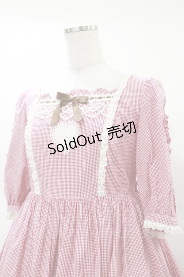 画像4: Angelic Pretty / Petit Gingham Heartワンピース Free レッド H-25-03-19-065-AP-OP-NS-ZH (4)