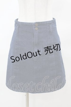 画像: axes femme / 刺繍入りデニムミニスカート M ブルー H-25-03-19-1036-AX-SK-NS-ZH