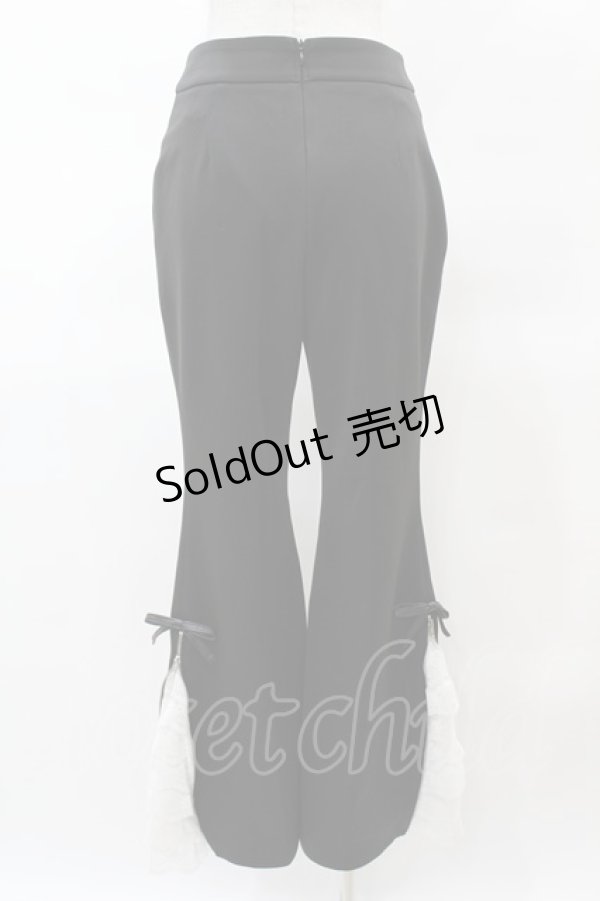 画像2: Avenchumu / Lace Zip Flare pants M ブラック/ホワイト H-25-03-19-1046-0-PA-NS-ZH (2)