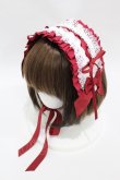 画像1: ALICE and the PIRATES / フランチェスカフリルヘッドドレス  エンジ/オフ白 H-25-03-19-1003-PA-AC-NS-ZH (1)