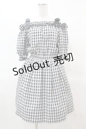 画像: LODISPOTTO / ギンガムチェックフリルワンピース M ブラック H-25-03-19-1023-LO-OP-NS-ZH