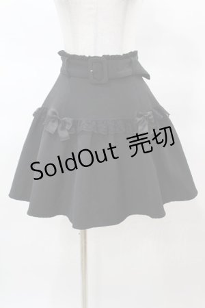 画像: Ank Rouge / レース×リボンギャザーフレアスカート M ブラック H-25-03-19-1033-CA-SK-NS-ZH