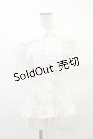 画像: metamorphose / 共フリル半袖ブラウス Free オフ H-25-03-19-026-ME-BL-NS-ZH