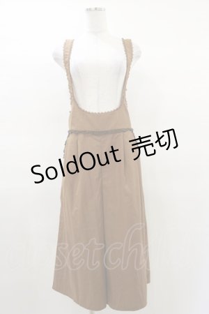 画像: axes femme / バックリボンサロペットパンツ M ブラウン H-25-03-19-037-AX-PA-NS-ZH