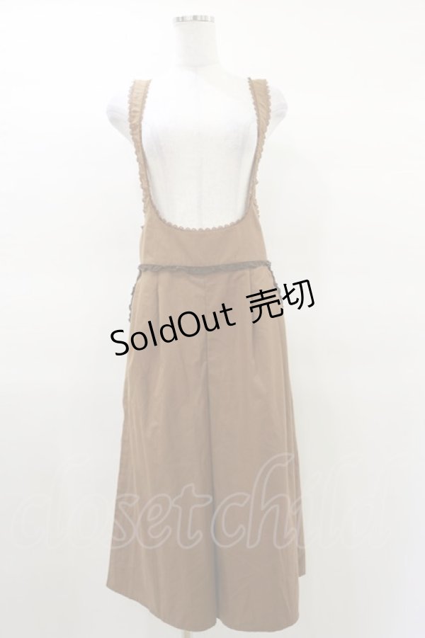画像1: axes femme / バックリボンサロペットパンツ M ブラウン H-25-03-19-037-AX-PA-NS-ZH (1)