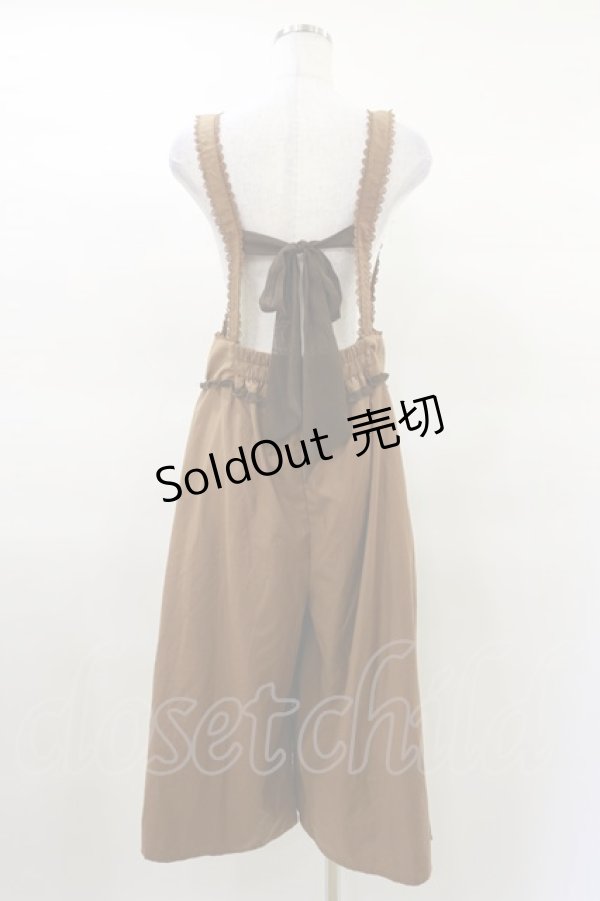 画像2: axes femme / バックリボンサロペットパンツ M ブラウン H-25-03-19-037-AX-PA-NS-ZH (2)