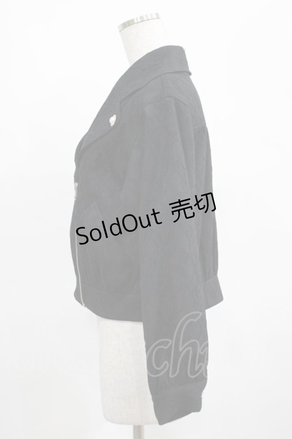 画像2: Ank Rouge / レースボンディングZIPブルゾン M ブラック H-25-03-20-025-CA-JA-NS-ZH (2)